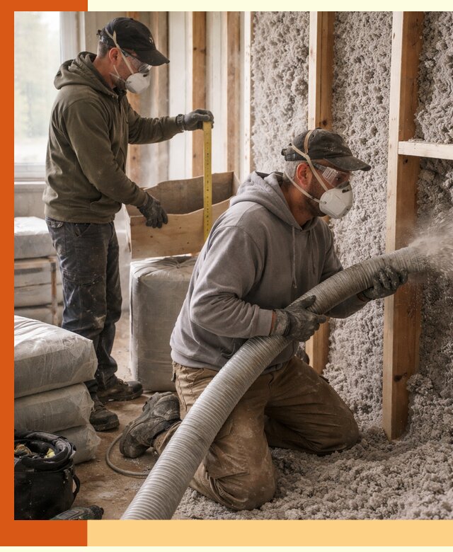 Утепление таунхауса эковатой в Соликамске для максимально теплых стен