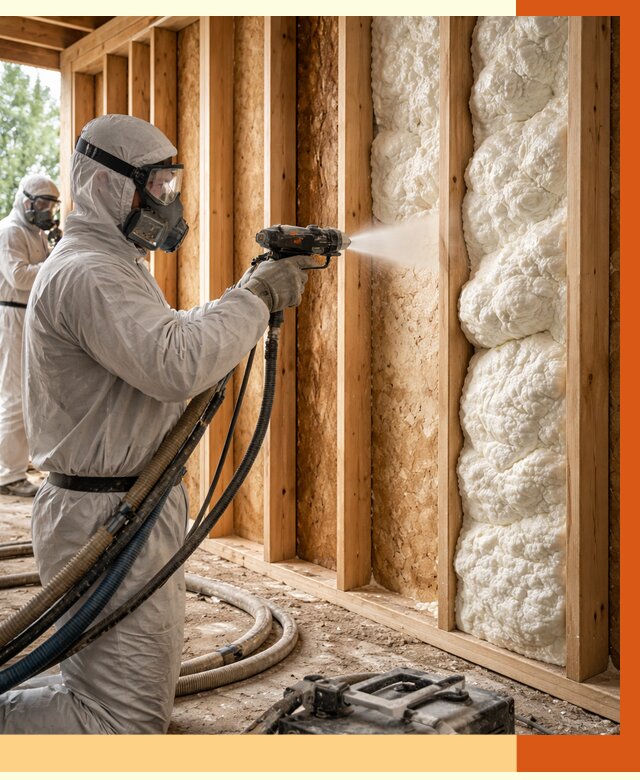 Утепление каркасного дома ППУ в Соликамске от 2885 руб./м2 — работа под ключ | ТепломастерСлк