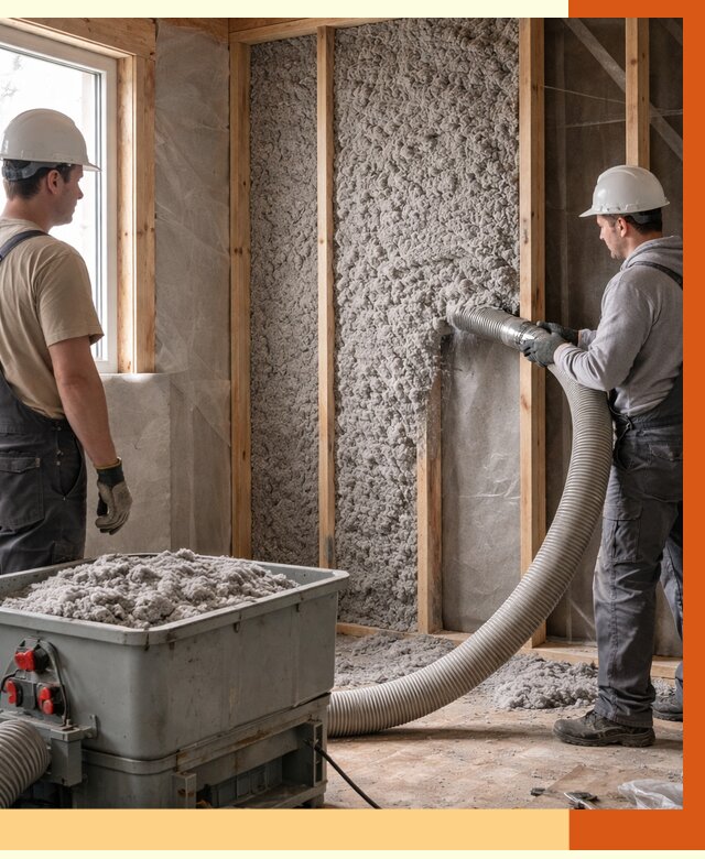 Утепление каркасного дома эковатой в Соликамске от 1855 руб. | ТепломастерСлк