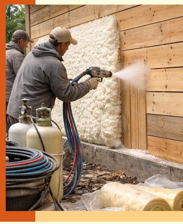 Утепление деревянного дома пенополиуретаном в Соликамске