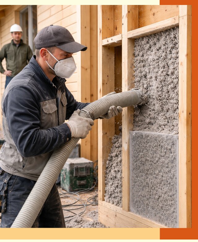 Утепление дома из бруса эковатой в Соликамске от 1906 руб/м2 | ТепломастерСлк