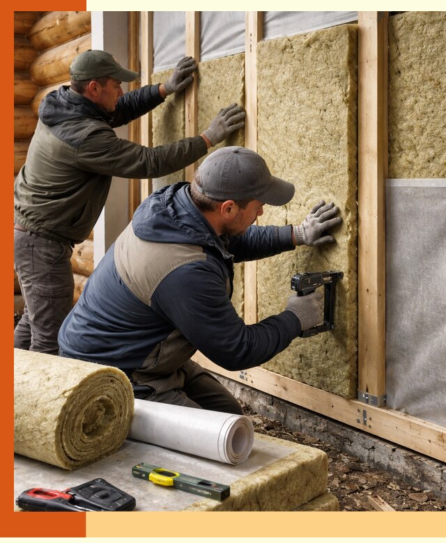 Утепление бревенчатого дома под ключ в Соликамске