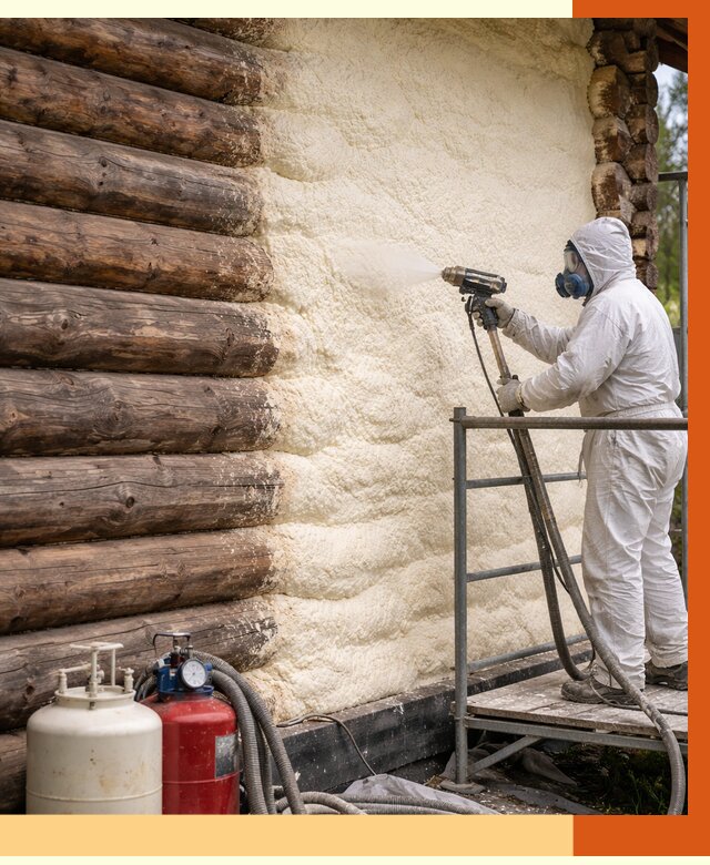 Утепление бревенчатого дома ППУ в Соликамске под ключ от 6441 руб. | ТепломастерСлк