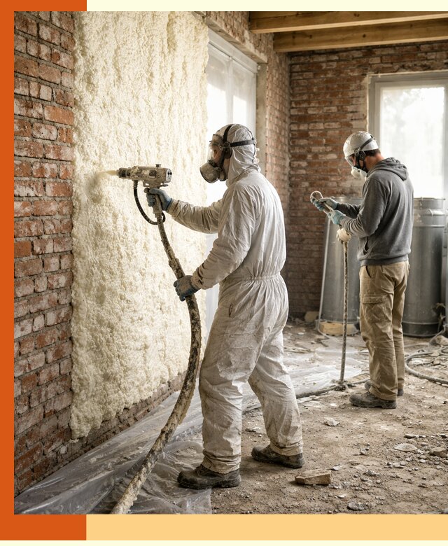 Утепление кирпичного дома пенополиуретаном в Соликамске