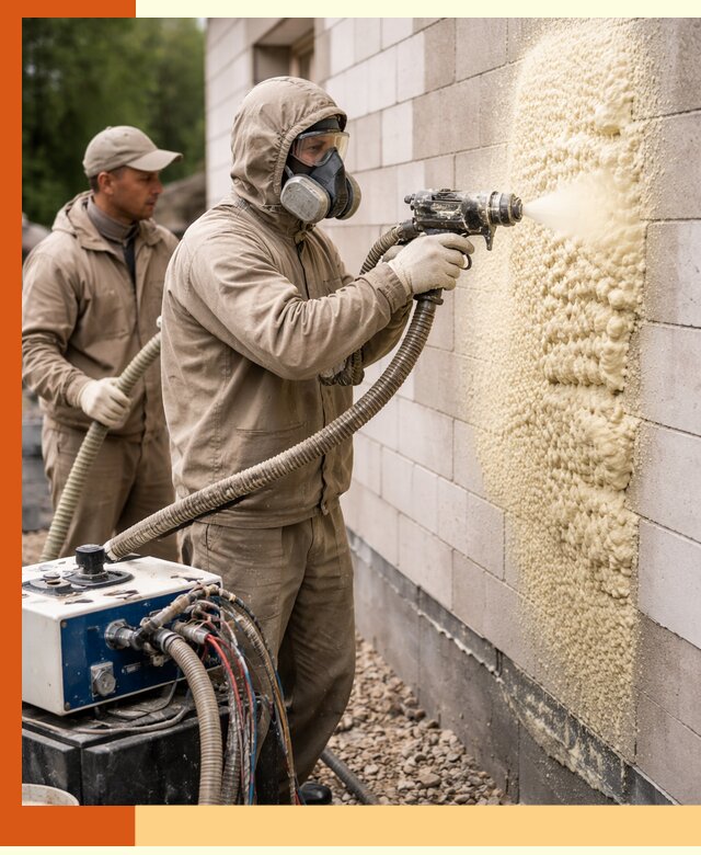 Утепление дома из газобетона ППУ в Соликамске — надежная теплоизоляция