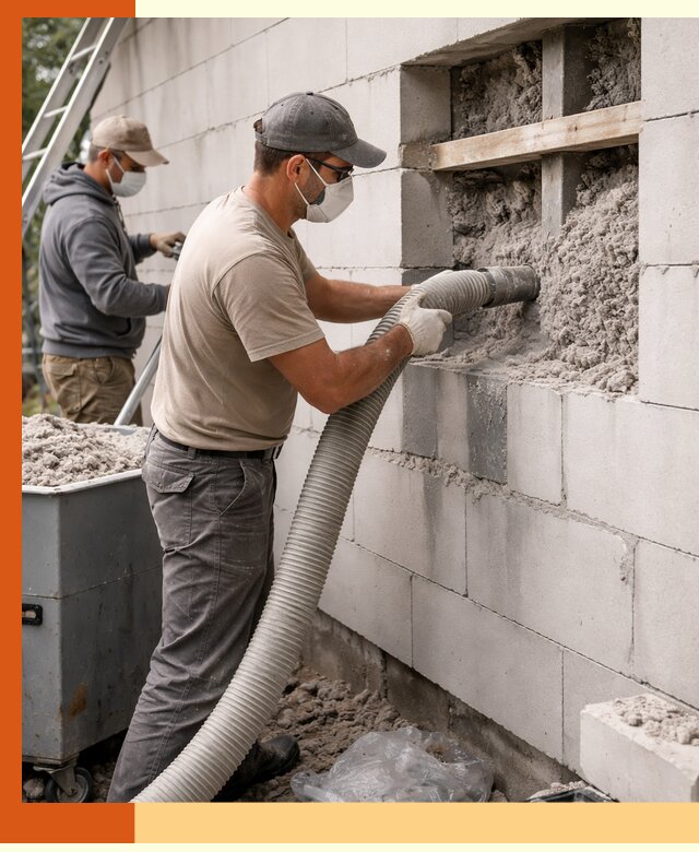 Утепление дома из газобетона эковатой в Соликамске