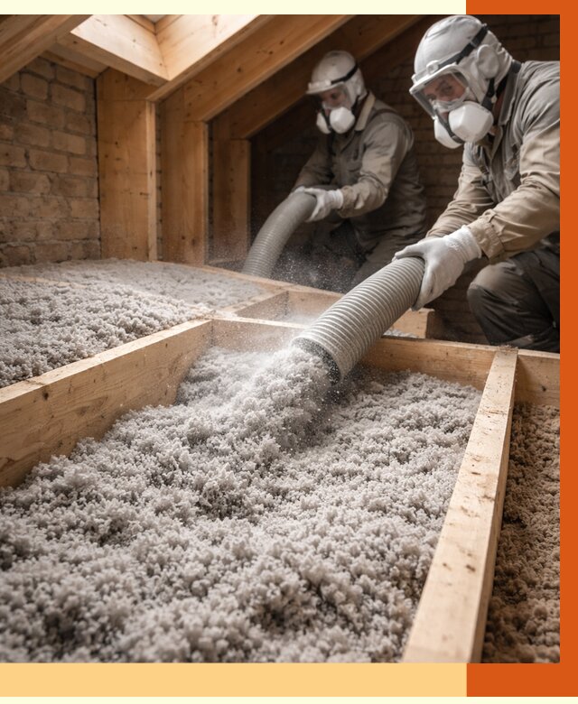 Утепление коттеджа эковатой в Соликамске от 2576 руб./м² — комплексная задувка и монтаж | ТепломастерСлк