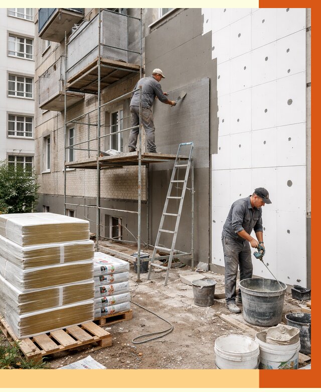 Утепление квартиры снаружи в Соликамске от 6338 руб/м2 под ключ | ТепломастерСлк