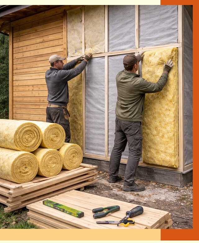 Утепление бани снаружи в Соликамске от 87593 руб. под ключ | ТепломастерСлк