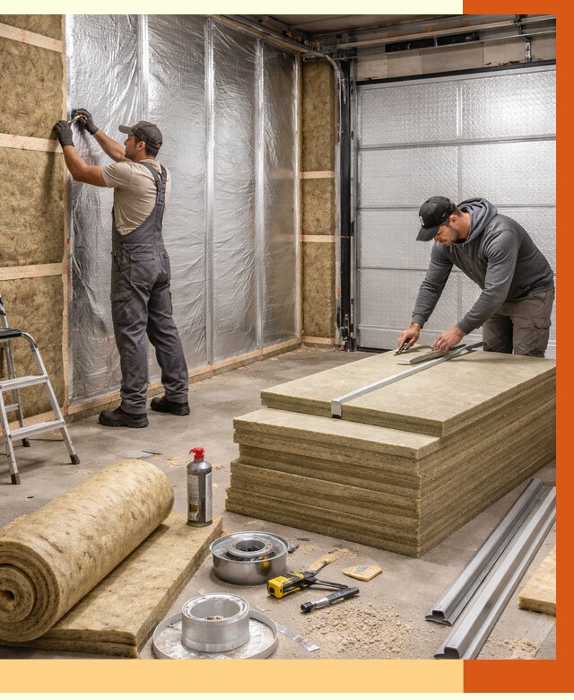 Утепление гаража в Соликамске от 4637 руб/м2 — комплексное утепление ворот и стен | ТепломастерСлк