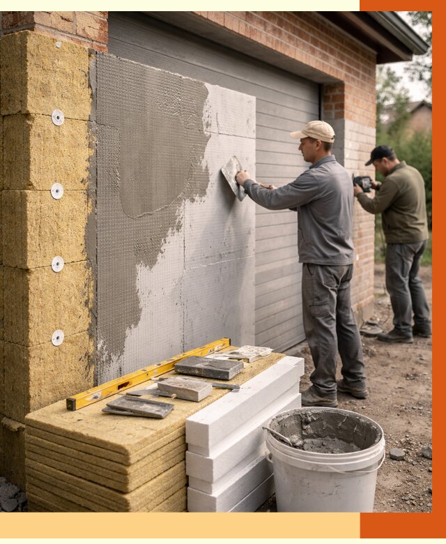 Утепление гаража снаружи в Соликамске от 4328 руб. за м2 — наружное утепление под ключ | ТепломастерСлк
