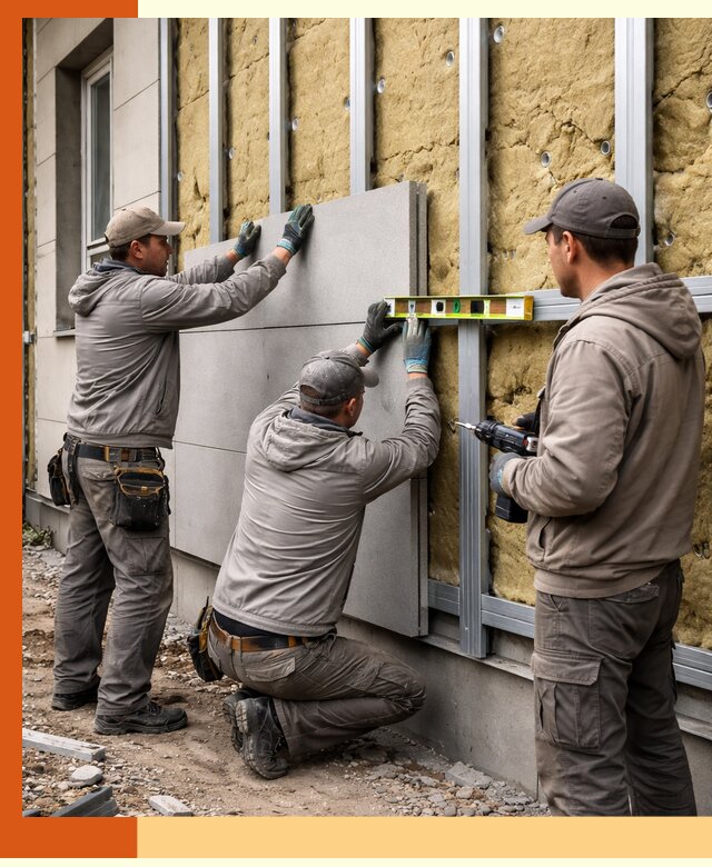 Утепление вентилируемого фасада под ключ в Соликамске