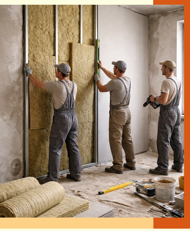 Утепление стен изнутри в Соликамске от 2319 руб/м² под ключ | ТепломастерСлк