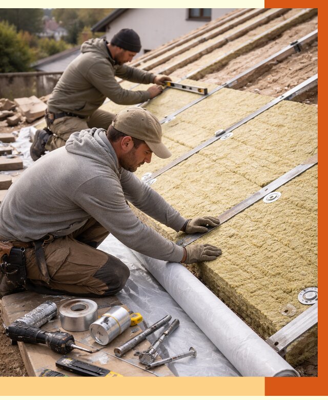 Утепление крыши снаружи в Соликамске под ключ от 1237 руб./м2 | ТепломастерСлк