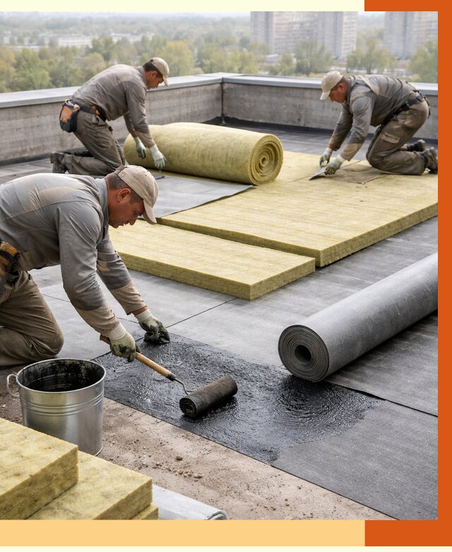 Утепление плоской крыши в Соликамске от 7420 руб./м2 под ключ | ТепломастерСлк
