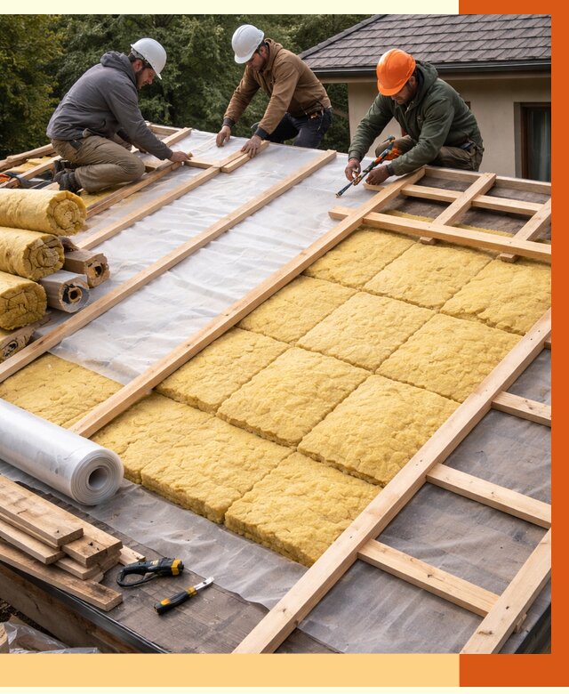 Утепление скатной крыши в Соликамске от 1288 руб./м2 под ключ | ТепломастерСлк