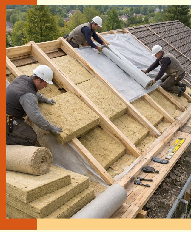 Утепление скатной крыши в Соликамске качественно и надёжно