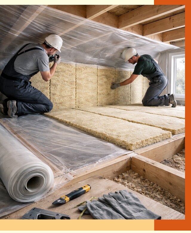 Утепление перекрытий в Соликамске от 2937 руб/м2 — утепление межэтажных и чердачных | ТепломастерСлк