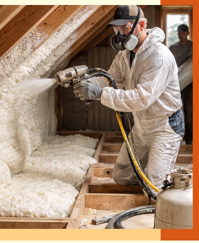 Утепление чердака ППУ в Соликамске от 8883 руб./м2 — услуга под ключ | ТепломастерСлк