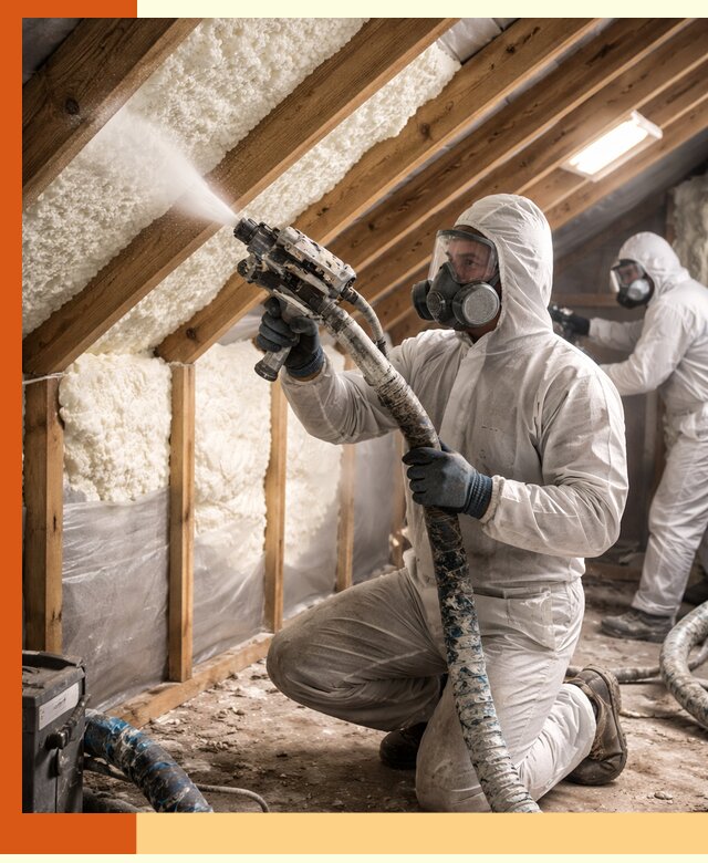 Утепление чердака пенополиуретаном (ППУ) в Соликамске