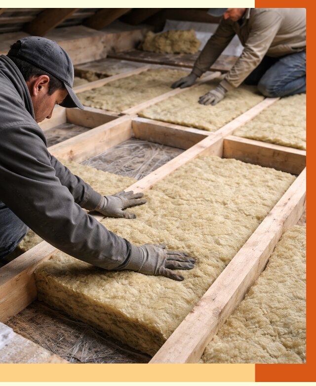 Утепление чердака минватой в Соликамске от 3607 руб/м2 под ключ | ТепломастерСлк