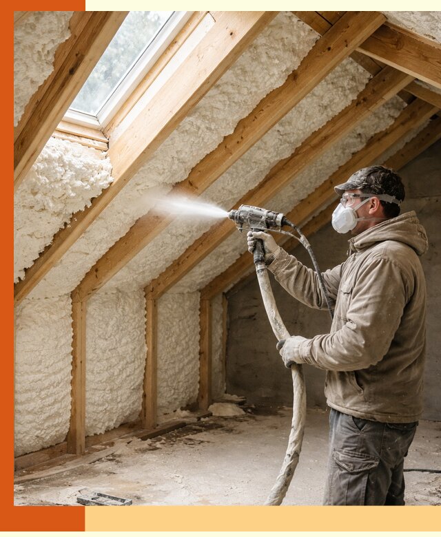 Утепление мансарды ППУ в Соликамске быстро и надежно