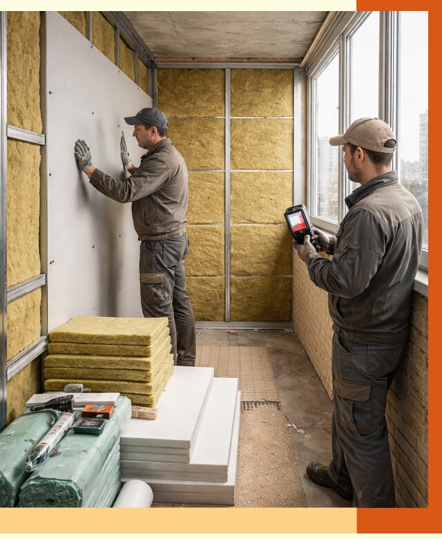 Утепление балкона в Соликамске от 4637 руб. под ключ | ТепломастерСлк