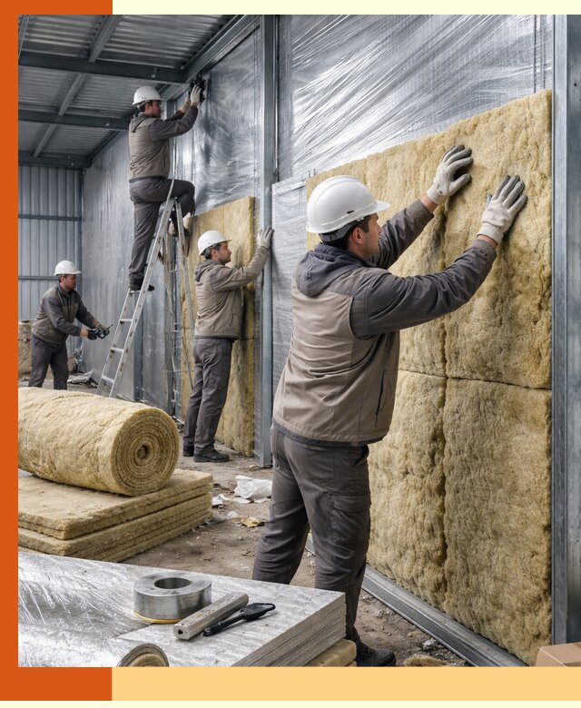 Утепление металлического склада в Соликамске: теплоизоляция и герметизация