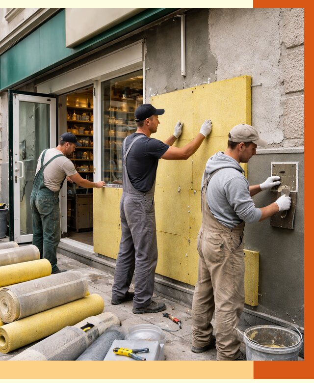 Утепление магазина в Соликамске от 4637 руб/м2 — цена, стены и снаружи | ТепломастерСлк