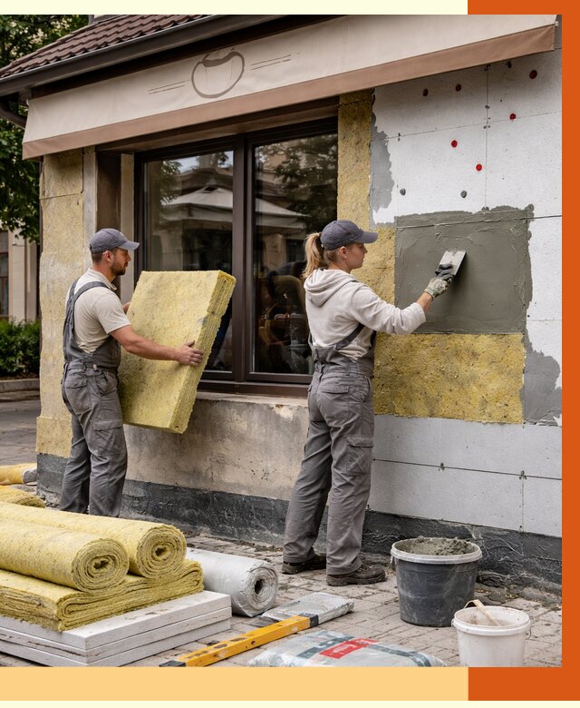 Утепление кафе в Соликамске от 4328 руб/м2 — комплексно под ключ | ТепломастерСлк