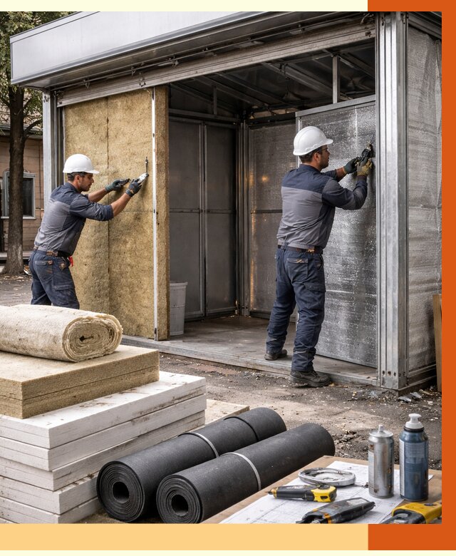 Утепление павильона шаурма в Соликамске под ключ от 1237 руб. за м² | ТепломастерСлк