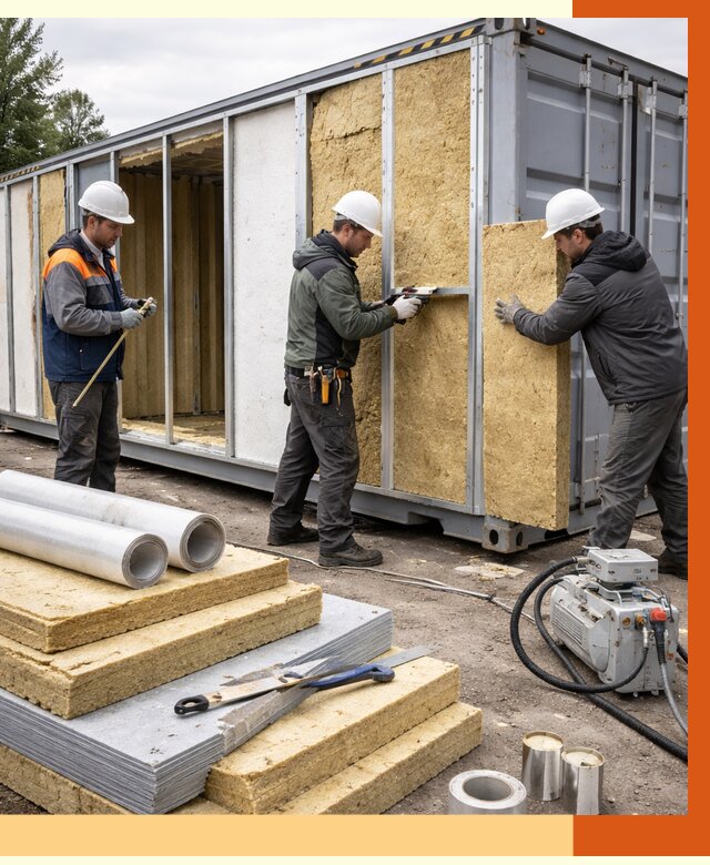 Утепление морского контейнера в Соликамске от 3864 руб. под ключ | ТепломастерСлк