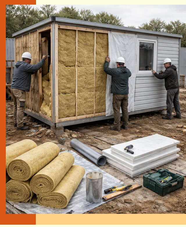 Утепление строительной бытовки под ключ в Соликамске для любых условий