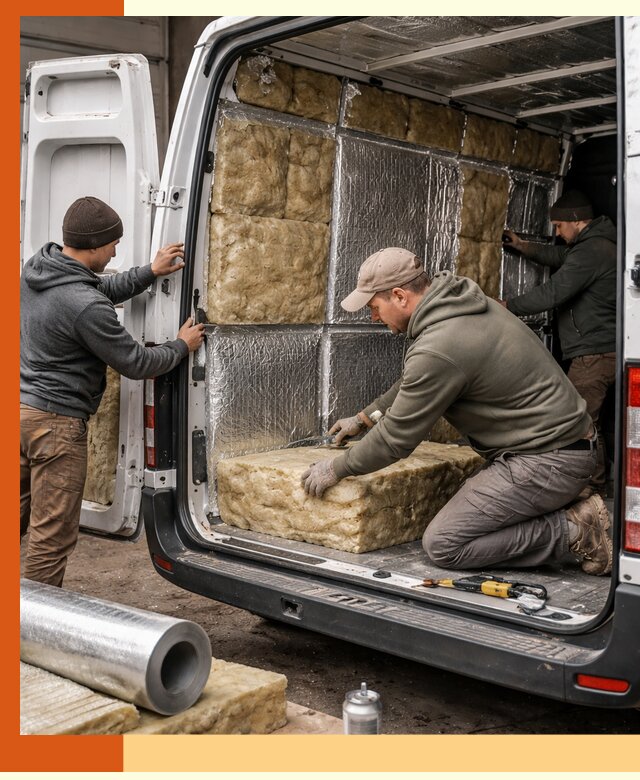 Утепление фургона в Соликамске: профессиональная теплоизоляция и шумоизоляция