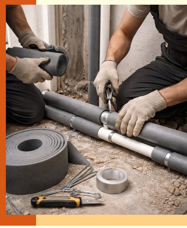 Утепление труб водоснабжения в Соликамске — монтаж и защита сети