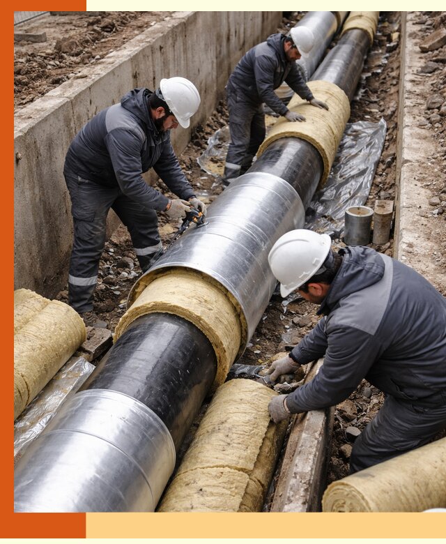 Утепление теплотрассы в Соликамске: утеплительные работы и материалы