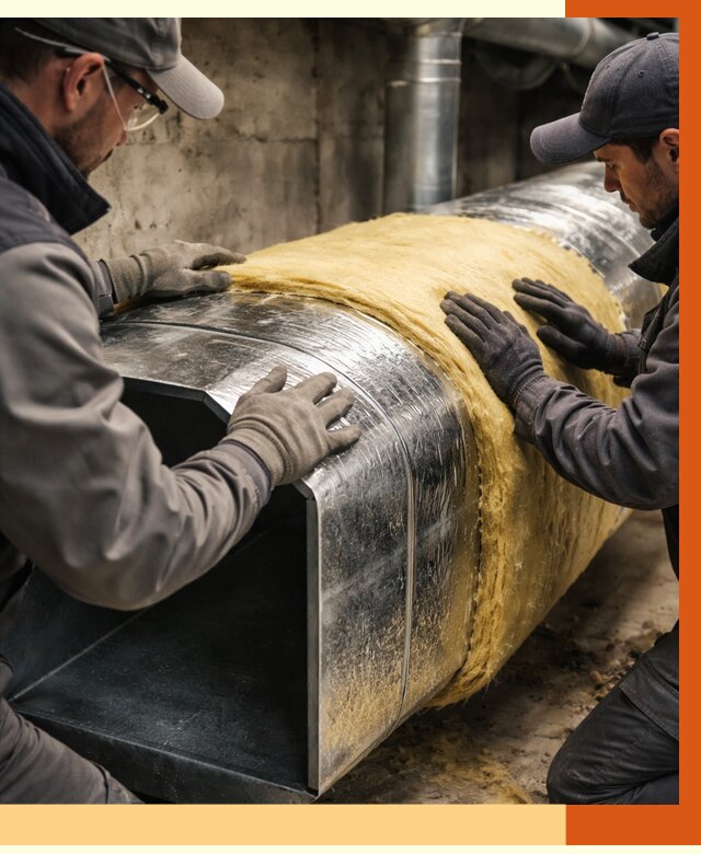 Утепление воздуховодов в Соликамске от 4328 руб. — теплоизоляция вентиляции | ТепломастерСлк