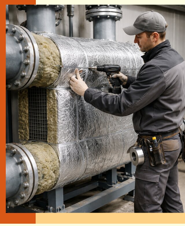 Утепление теплообменника в Соликамске — профессиональная теплоизоляция оборудования