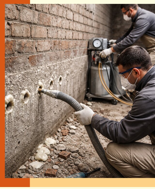 Заполнение колодцевой кладки ППУ в Соликамске быстро и герметично