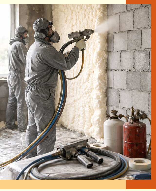 Утепление блочной стены ППУ в Соликамске от 4380 руб./м² — ТепломастерСлк