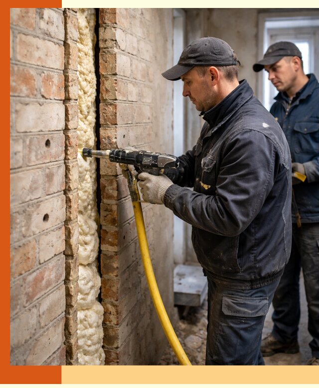Межстеновое утепление пенополиуретаном в Соликамске