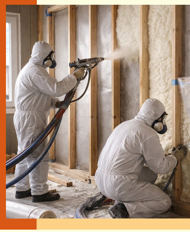 Утепление каркасной стены ППУ в Соликамске для домов и коттеджей