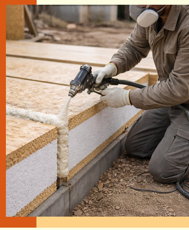 Утепление СИП-панелей пенополиуретаном (ППУ) в Соликамске