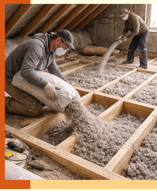 Заполнение полостей чердачного перекрытия в Соликамске качественно и надёжно