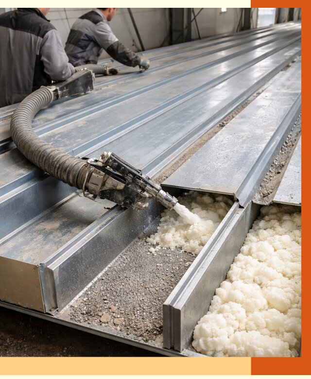 Заполнение пустот кровельных панелей в Соликамске от 7420 руб. под ключ | ТепломастерСлк