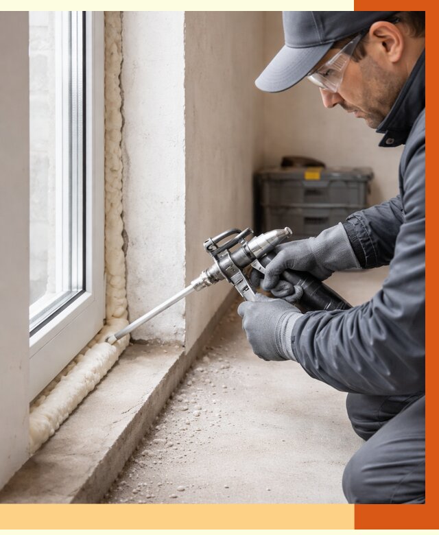 Герметизация стыков ППУ в Соликамске от 1700 руб. за м2 — утепление примыканий под ключ | ТепломастерСлк