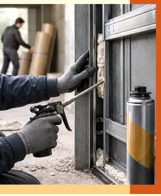 Заполнение пустот ворот в Соликамске от 4637 руб. — заливка ППУ, утепление под ключ | ТепломастерСлк