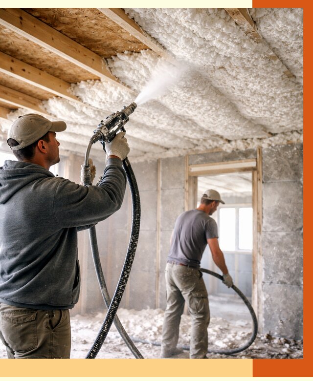 Утепление пеноизолом в Соликамске от 1649 руб./м2 под ключ | ТепломастерСлк