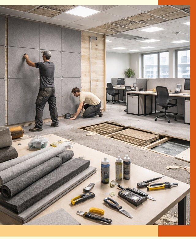 Профессиональная шумоизоляция офиса в Соликамске от 6956 руб. за м2 | ТепломастерСлк