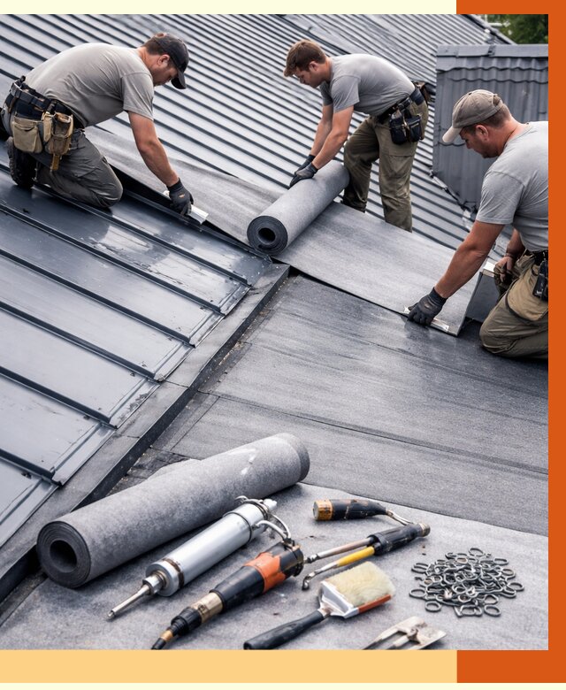 Гидроизоляция металлической кровли полимочевиной в Соликамске от 8759 руб. | ТепломастерСлк